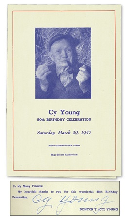 1947 Cy Young Signed Birthday Program