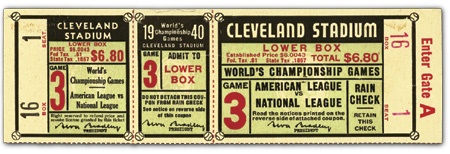 - 1940 World Series Full Ticket