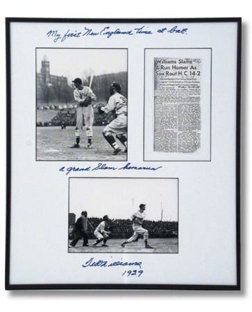 - Ted Williams Lengthily Inscribed First Red Sox Homer Photos