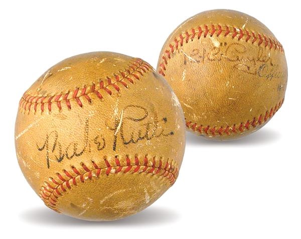 - Circa 1938 Babe Ruth & Kiki Cuyler Signed Baseball