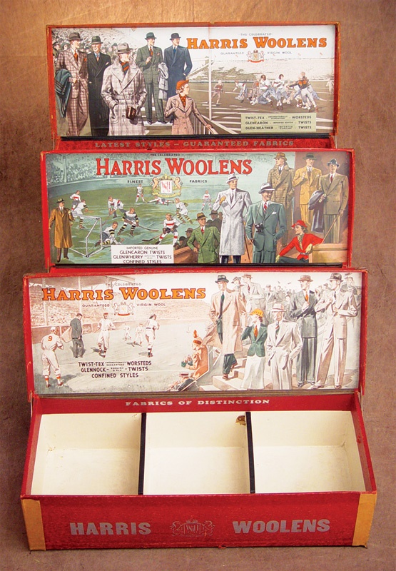 - 1920’s Harris Woolens Baseball, Football and Hockey Display Boxes (3)