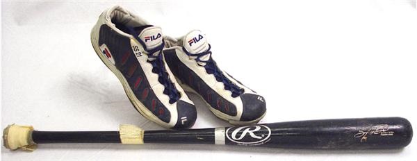 Baseball Equipment - Sammy Sosa Game Used Cleats & Bat (34.5”)