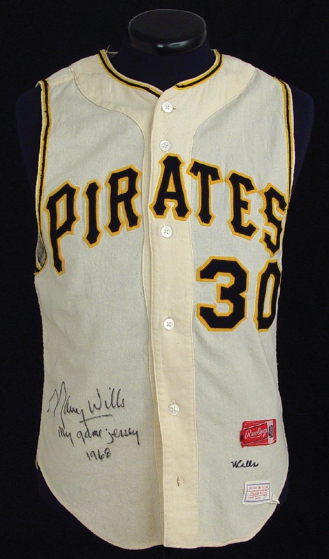 - 1968 Maury Wills Autographed Game Worn Pittsburgh Pirates Jersey