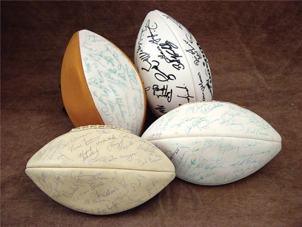 - 1970, '71, '74, & 25th Anniversary Miami Dolphins Signed Footballs
