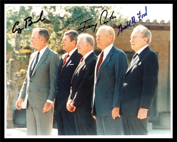 - Four Ex-Presidents Signed Photo (8x10")