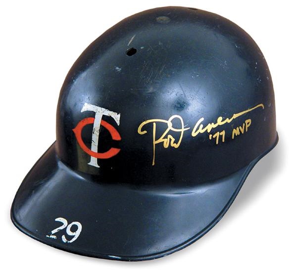 Baseball Equipment - 1970’s Rod Carew Autographed Game Worn Batting Helmet