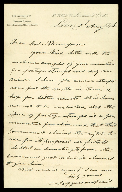 - 1876 Jefferson Davis Signed Letter