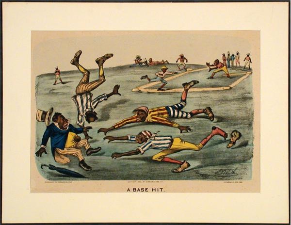 - 1882 Currier & Ives Black Baseball Print