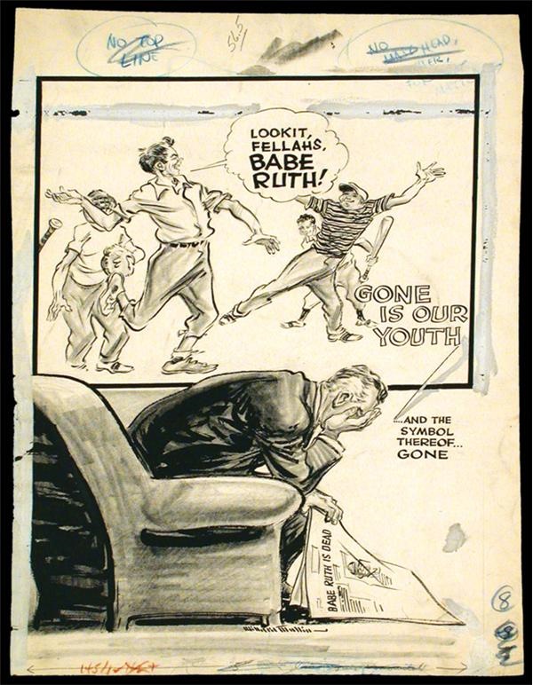 - "Babe Ruth is Dead" Original Artwork  by Willard Mullin