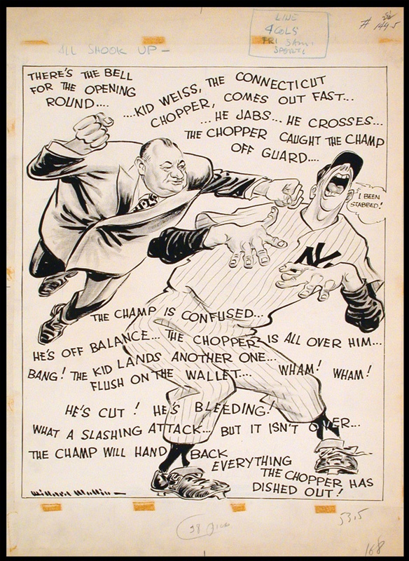 NY Yankees, Giants & Mets - 1950’s Yankees Original Artwork by Willard Mullin