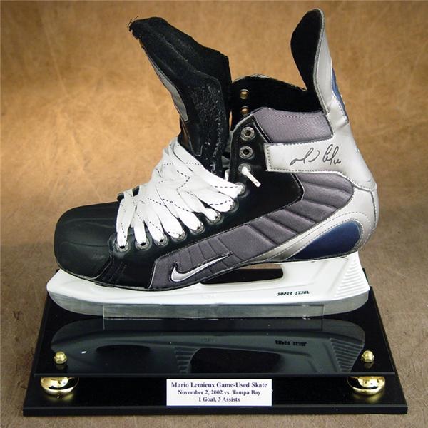 - 2002 Mario Lemieux Signed Game Used Skate