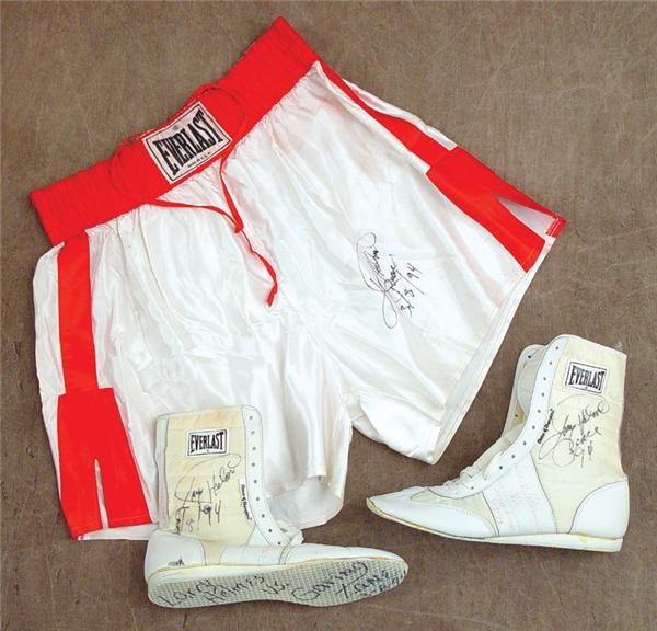 Muhammad Ali & Boxing - Larry Holmes Fight Worn Trunks & Shoes