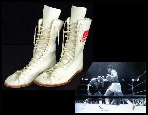 - 1977 Muhammad Ali Fight Worn Shoes from Shavers Fight
