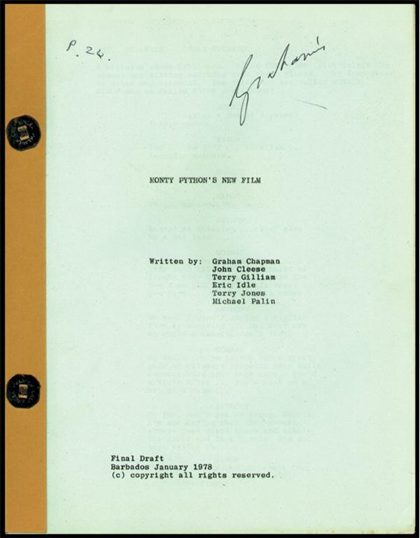- Graham Chapman’s Personal Script for “Monty Python's Life of Brian”