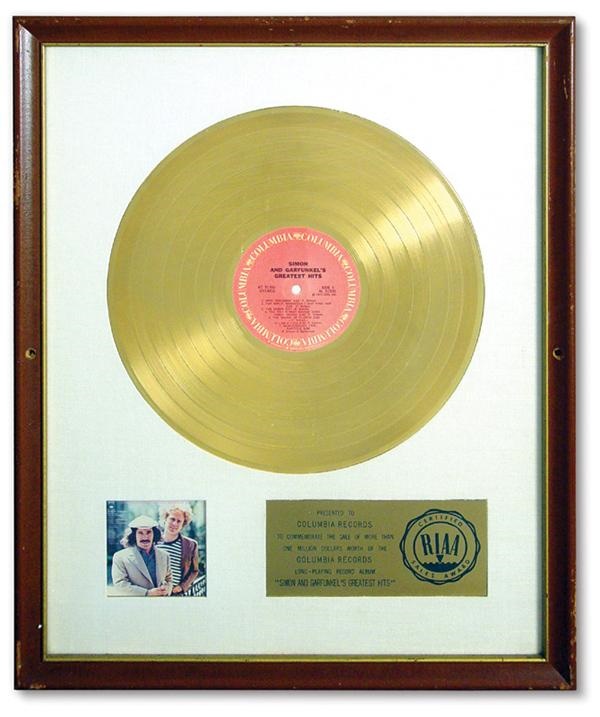 - Simon & Garfunkel White Matte Gold Record Award (17.5x21.5")