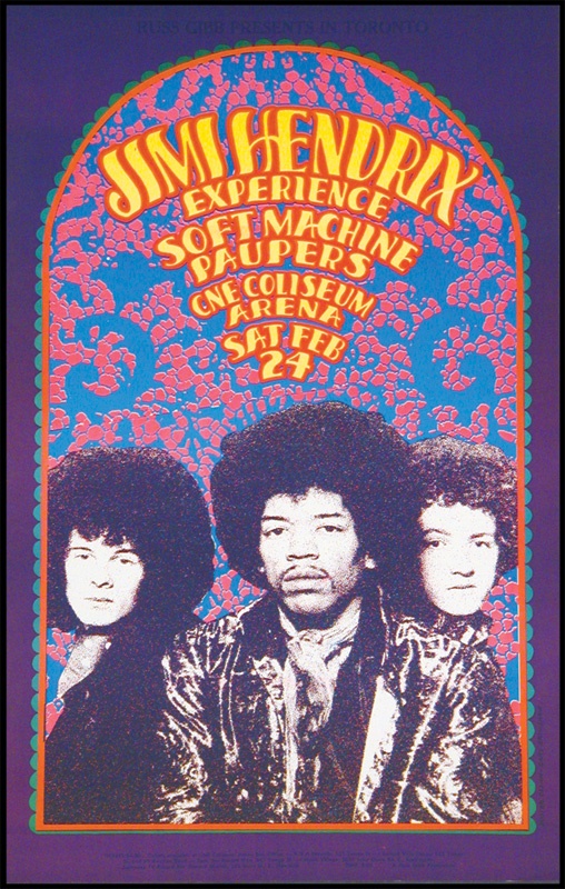 - 1968 Jimi Hendrix Toronto Poster (13x22")