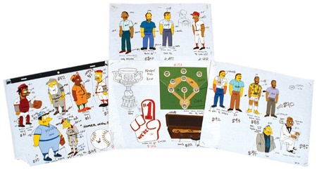 - Early 1990s Simpsons BASEBALL Cels & Drawings (29)