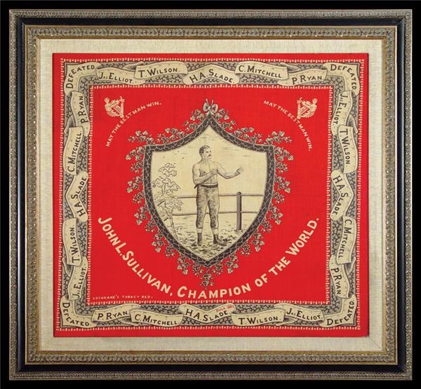 - John L. Sullivan 1883 Championship Commemorative Cloth (23x23")