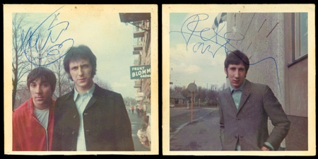 - 1967 Keith Moon & Pete Townsend Signed Unpublished Snapshot Photographs (3.5”x3.5”)