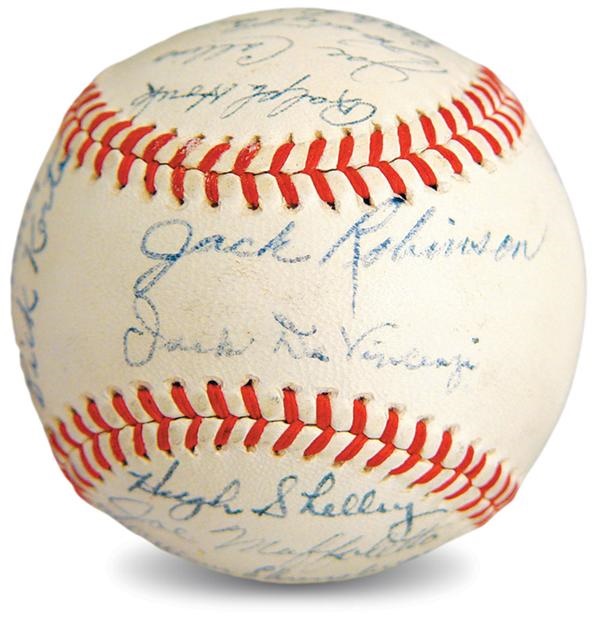 - 1946 Signed Minor League Baseball with Jackie Robinson