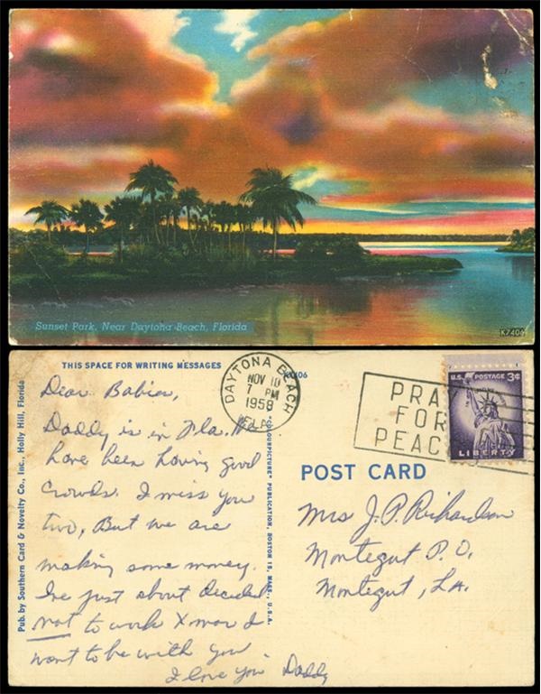 - Big Bopper Handwritten Postcard