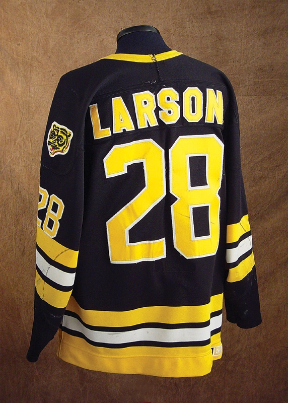 - 1986 Reed Larson Boston Bruins Game Worn Jersey