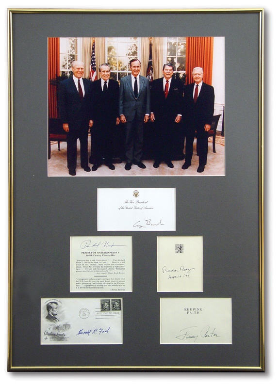 Five United States Presidents Signature Display (20x28")