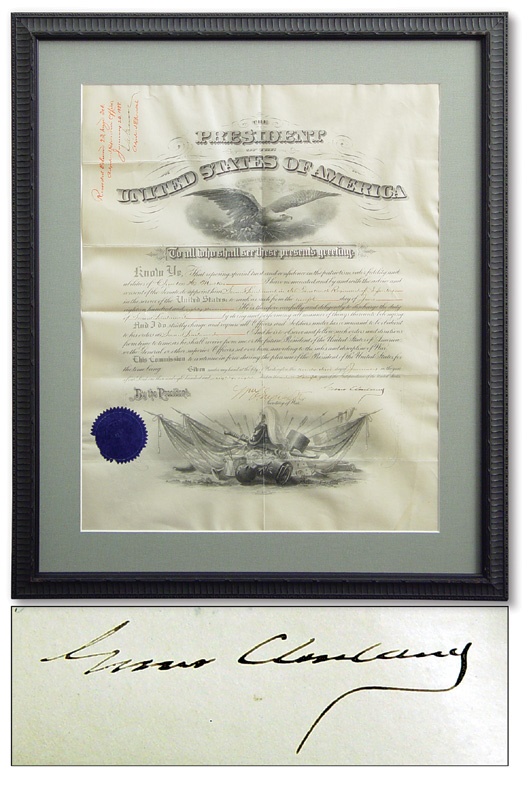 - 1887 Grover Cleveland Signed Document (15x19")