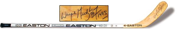 - 1995-96 Wayne Gretzky Autographed LA Kings Game Used Easton Stick