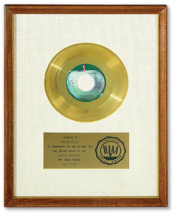 - The Beatles 45 Gold Record Award for "Let It Be" (13x17")