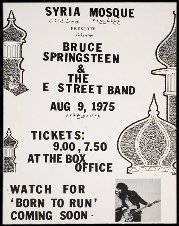 - 1975 Bruce Sprinsgteen Syria Mosque "Script Cover" Poster (15x20")