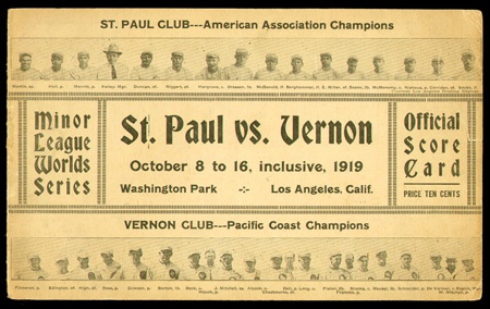 Baseball Publications and Tickets - 1919 Pacific Coast League World Series Program