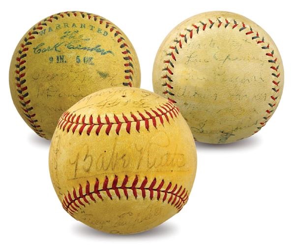 - 1915 World Champion Boston Red Sox, 1926 New York Yankees & 1938 Brooklyn Dodgers Team Signed Baseballs with Babe Ruth