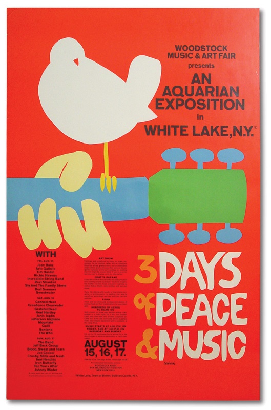 - Original Woodstock Festival Poster (24 x 36")