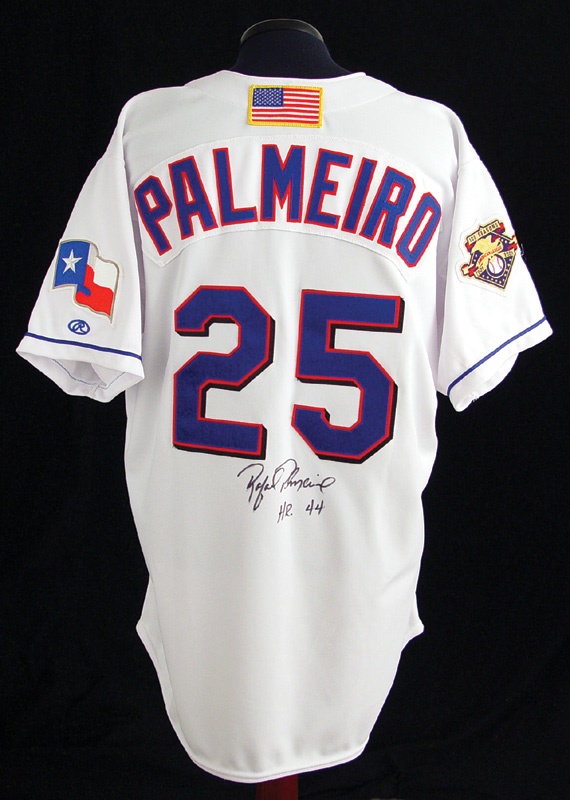 - 2001 Rafael Palmeiro Autographed Game Worn Home Run Jersey