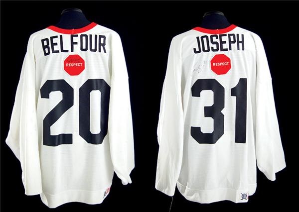 - Curtis Joseph and Ed Belfour 2002 Olympic Training Camp Game Worn Jerseys (2)