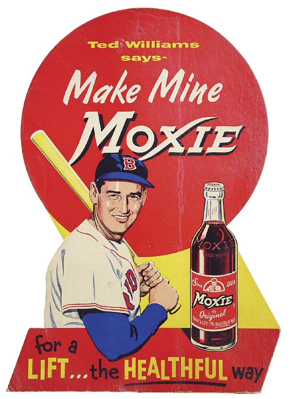 - 1960's Ted Williams Moxie Advertising Display (12x18")
