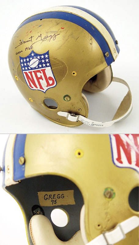 - 1967-68 Forrest Gregg Autographed Game Worn Pro-Bowl Helmet