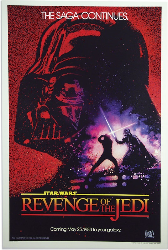 - 1982 <i>Revenge of the Jedi</i> One-Sheet Movie Poster (27x41”)