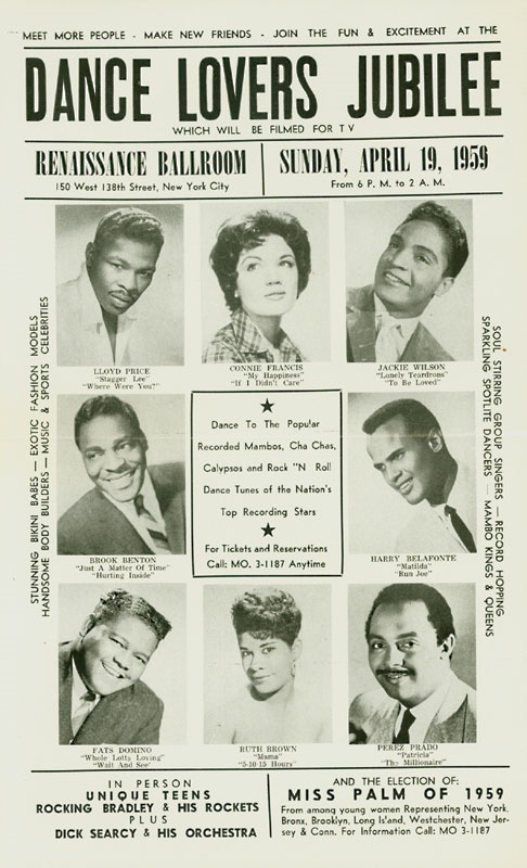 - Lloyd Price, Harry Belafonte, Fats Domino Renaissance Ballroom Handbill