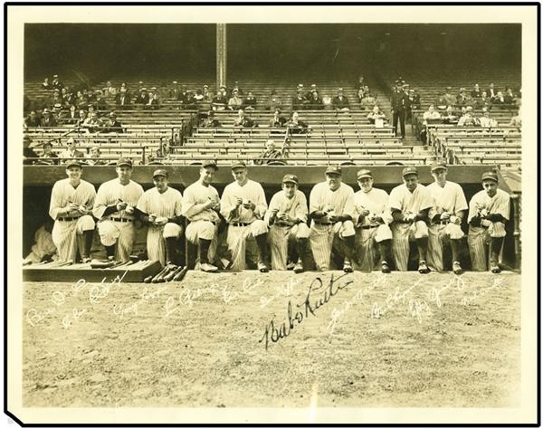 - 1934 Babe Ruth Signed New York Yankees Team Photo (8x10”)