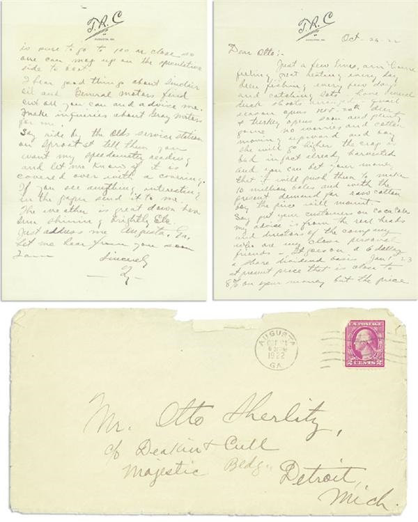 - Ty Cobb 2-Page Handwritten Letter
