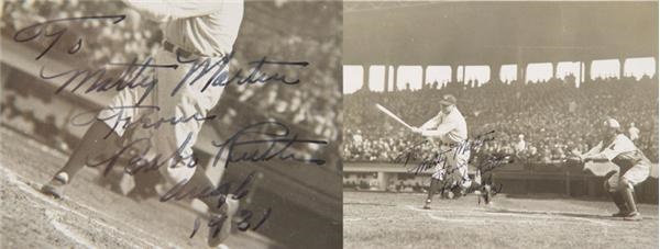- 1931 Babe Ruth Signed Photo