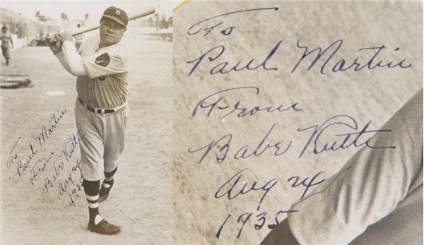 - 1935 Babe Ruth Boston Braves Signed Photo