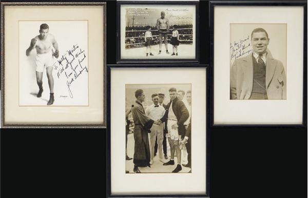 - (3) Jack Dempsey Signed Photos & (1) Sigler Bros. Signed Photo