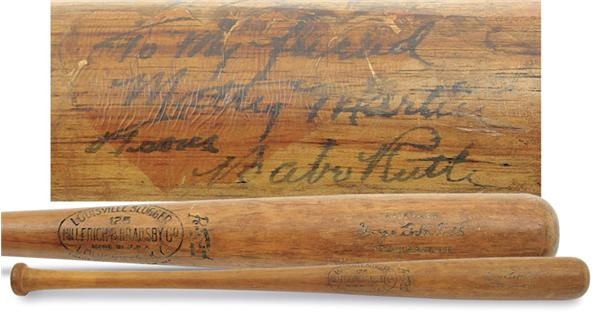 Matty Martin - 1932 Babe Ruth Autographed Game Used Bat (35”)