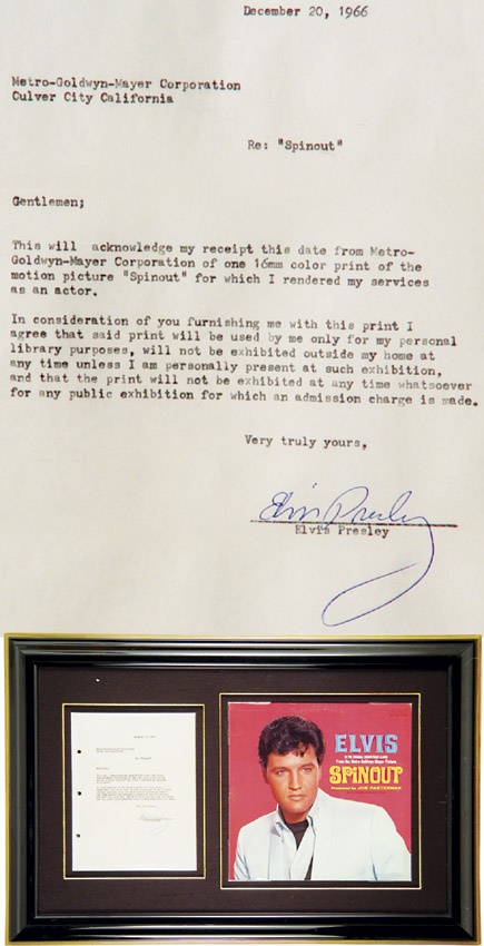 - Elvis Presley Signed Letter (8.5x11”)