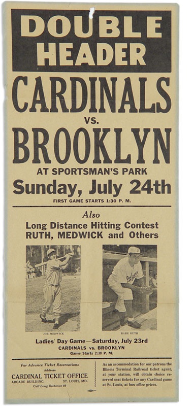 - 1938 Babe Ruth Hitting Contest Broadside (8x18”)