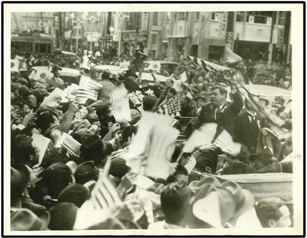 - 1934 Vintage Tour of Japan Wire Photo with Babe Ruth (7x9”)