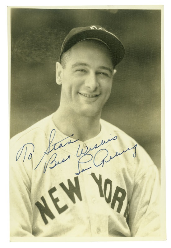 - Lou Gehrig Signed Burke Photo (4x6”)